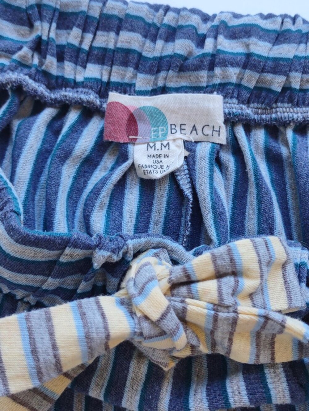 Free People Beach Striped Wide-Leg Drawstring Pants Cargo Pockets Medium - Picture 8 of 10